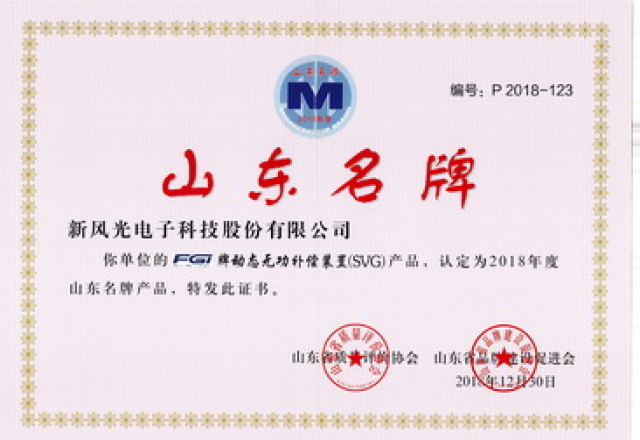 华体会（中国）：公司荣获“山东名牌”产品称号